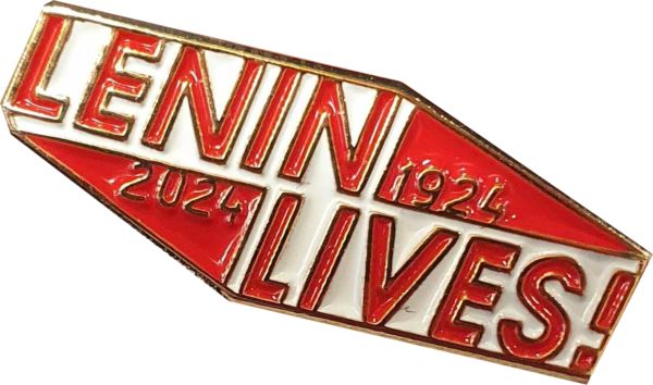 Lenin Lives! enamel badge